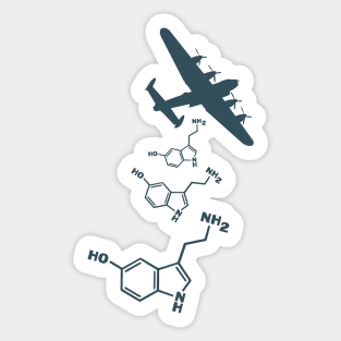 Serotonin Molecule Bomber Sticker